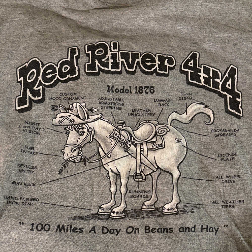 Vintage Souvenir Red River 4x4 Gildan T-Shirt Large - Picture 3 of 9